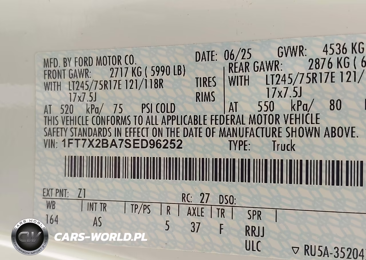 2025 Ford F-250 Xl VIN:1FT7X2BA7SED96252 - 9