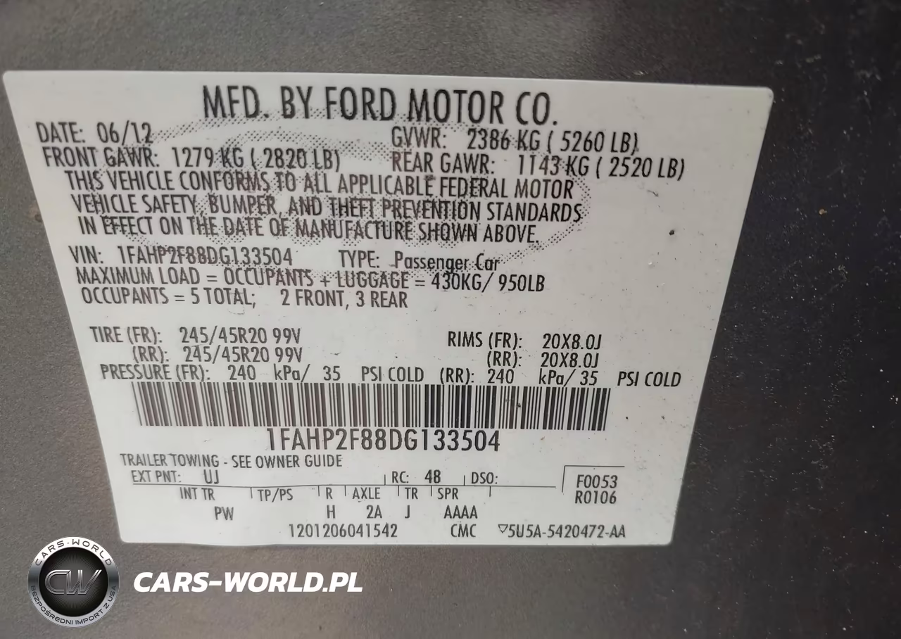 2013 Ford Taurus Limited VIN:1FAHP2F88DG133504 - 9
