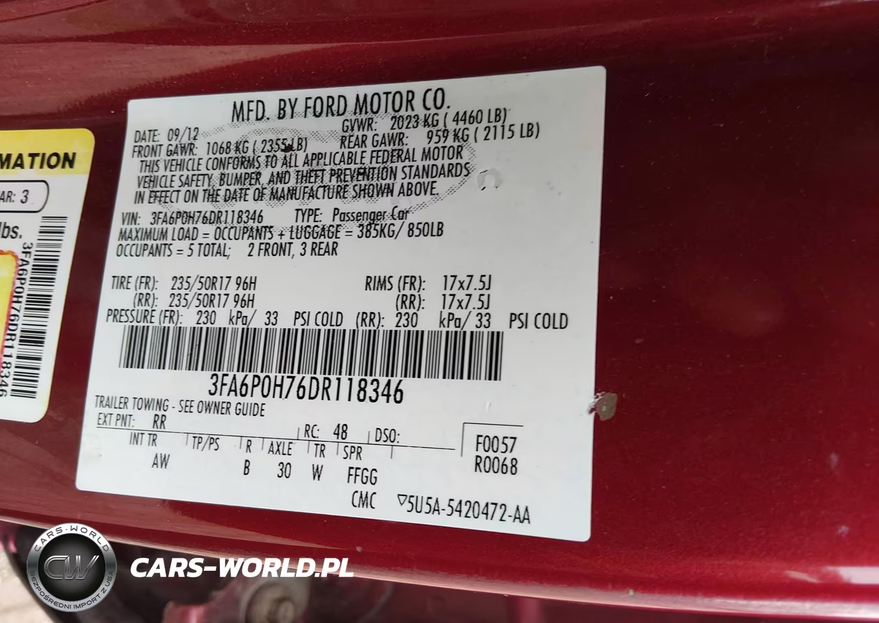 2013 Ford Fusion Se VIN:3FA6P0H76DR118346 - 9