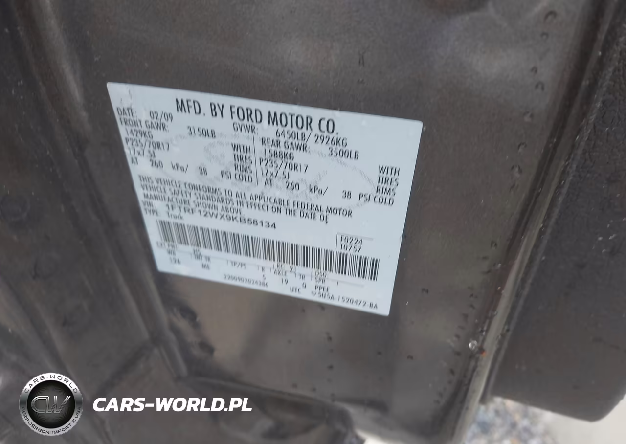 2009 Ford F-150 VIN:1FTRF12WX9KB58134 - 9
