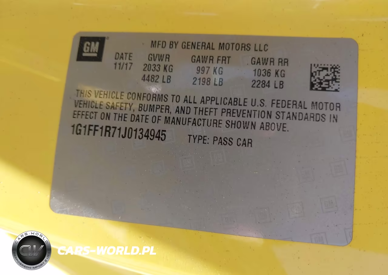 2018 Chevrolet Camaro 1Ss VIN:1G1FF1R71J0134945 - 9