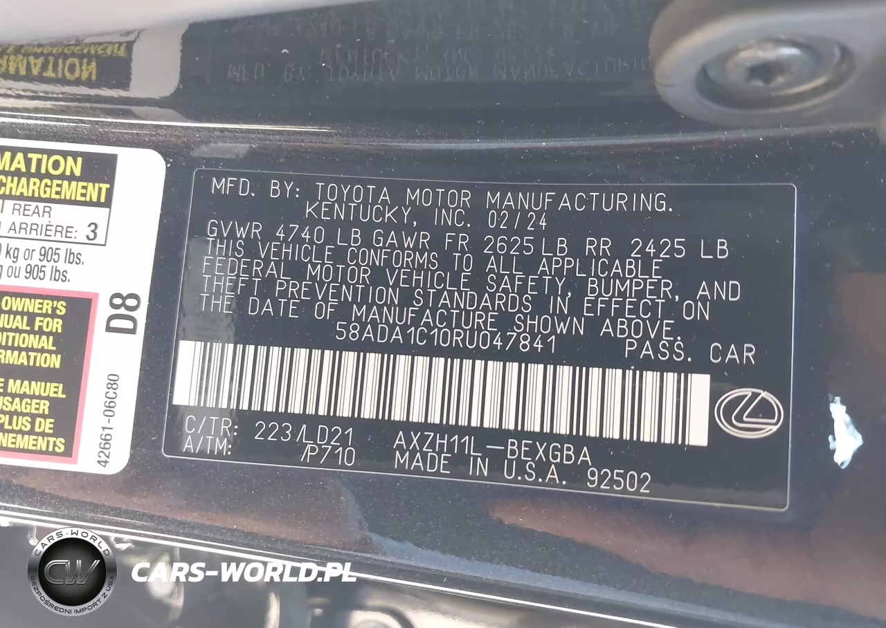 2024 Lexus Es 300H VIN:58ADA1C10RU047841 - 9
