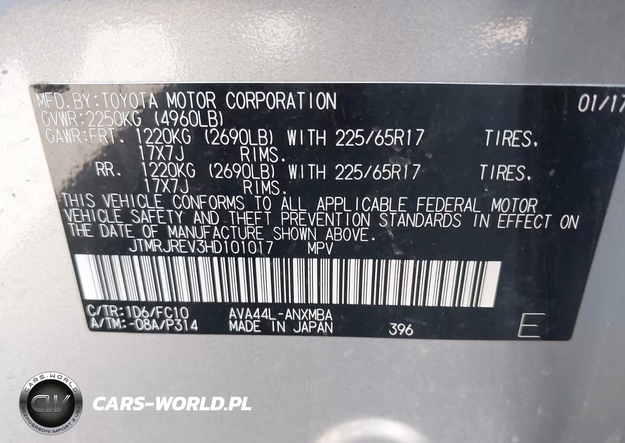 2017 Toyota Rav4 Hybrid Xle VIN:JTMRJREV3HD101017 - 9