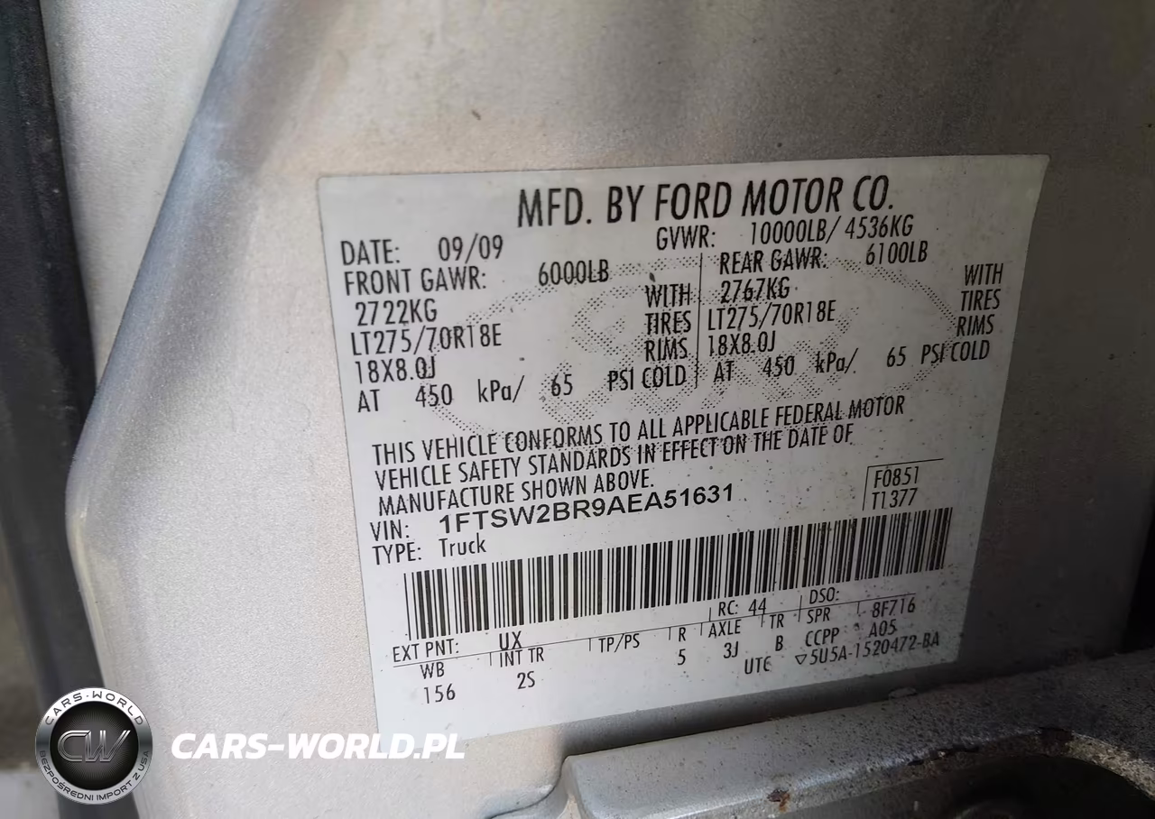 2010 Ford Super Duty F-250 Srw Xlt VIN:1FTSW2BR9AEA51631 - 9