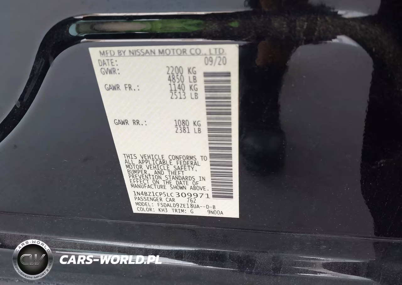 2020 Nissan Leaf Sv Plus 62 Kwh VIN:1N4BZ1CP5LC309971 - 9
