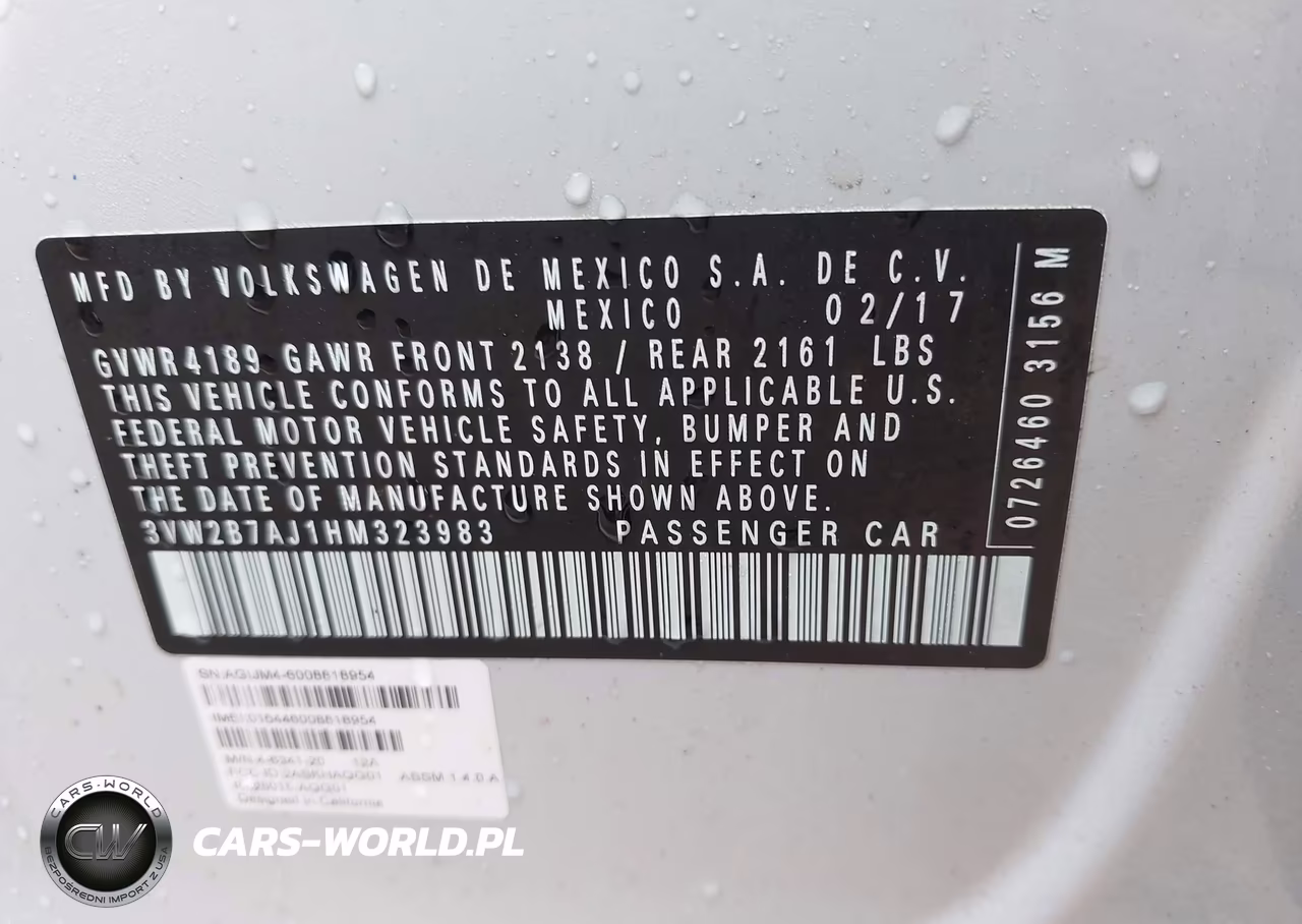 2017 Volkswagen Jetta 1.4T S VIN:3VW2B7AJ1HM323983 - 9