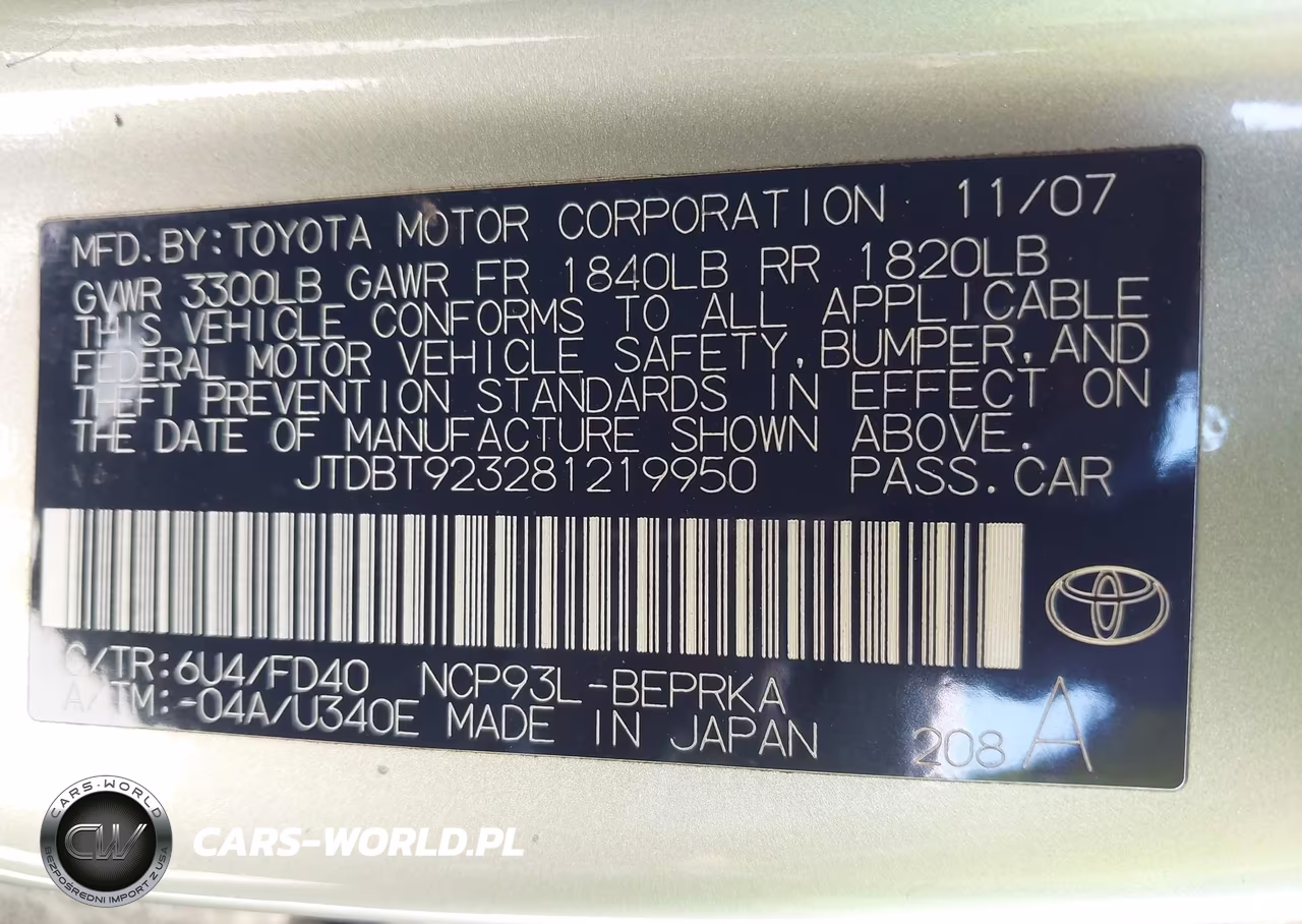 2008 Toyota Yaris S VIN:JTDBT923281219950 - 9