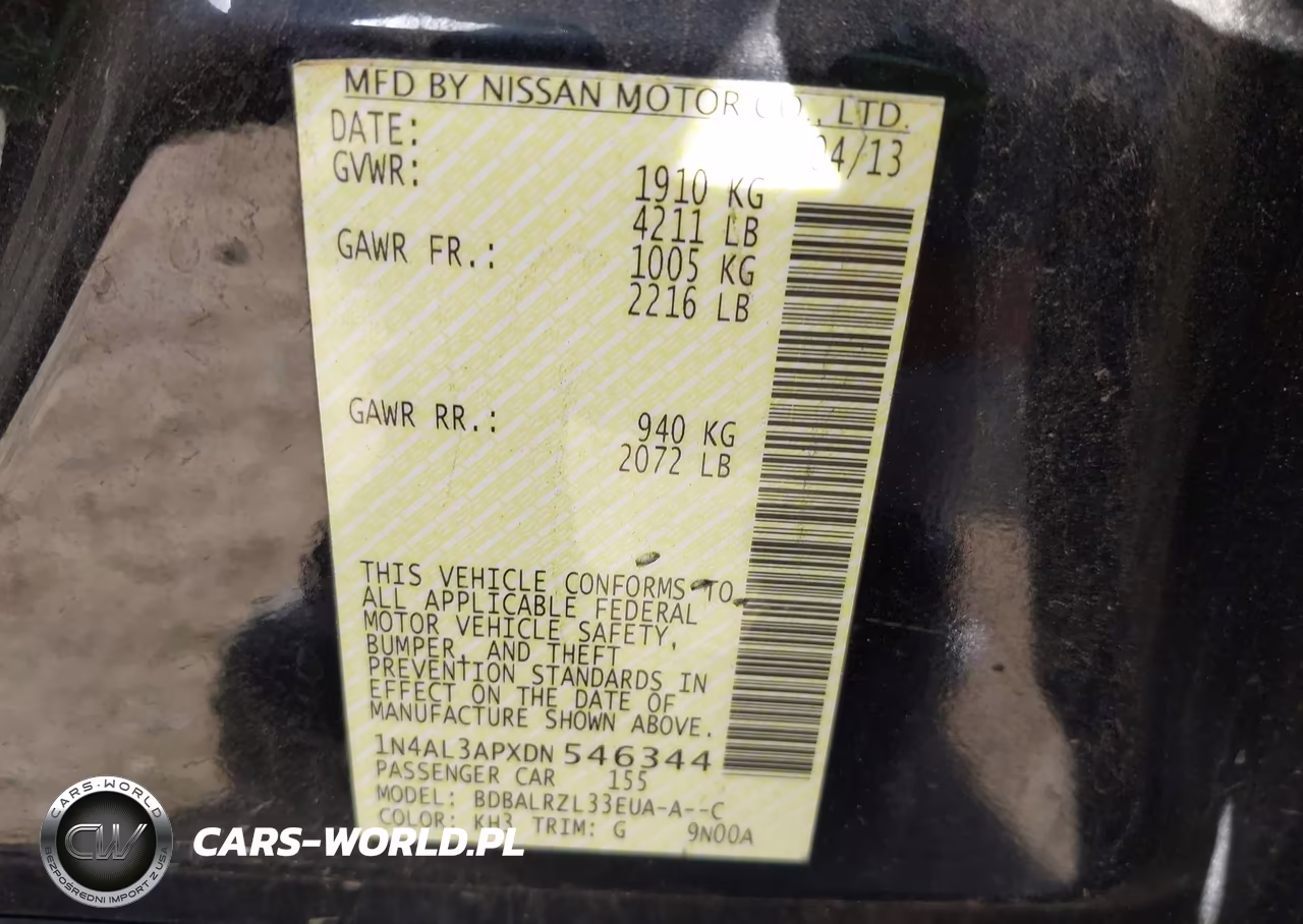2013 Nissan Altima 2.5 S VIN:1N4AL3APXDN546344 - 9