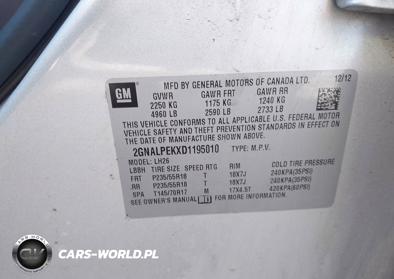 2013 Chevrolet Equinox Lt VIN:2GNALPEKXD1195010 - 9