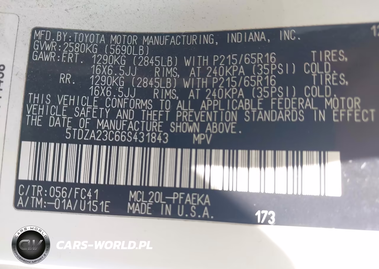 2006 Toyota Sienna Le VIN:5TDZA23C66S431843 - 9