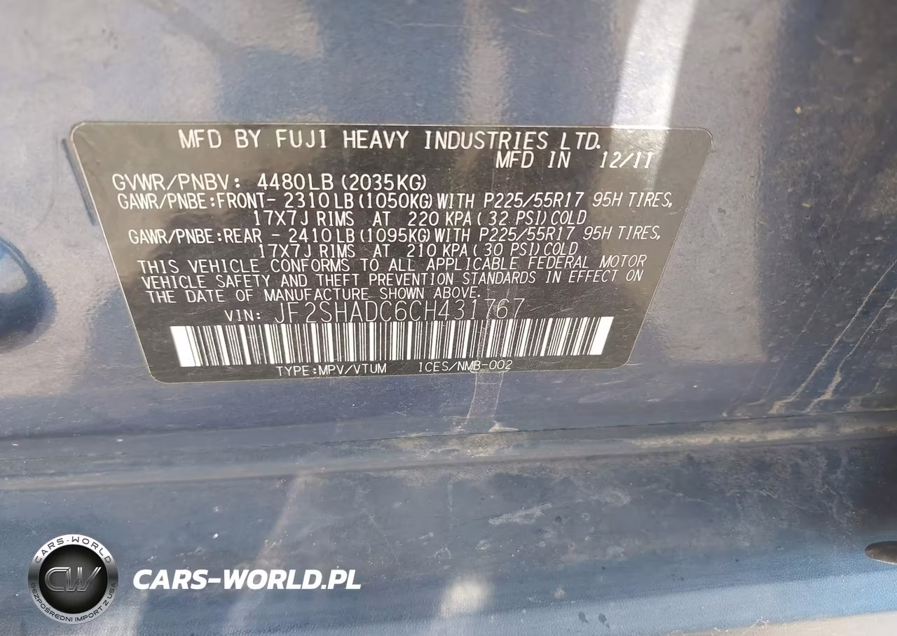 2012 Subaru Forester 2.5X Premium VIN:JF2SHADC6CH431767 - 9