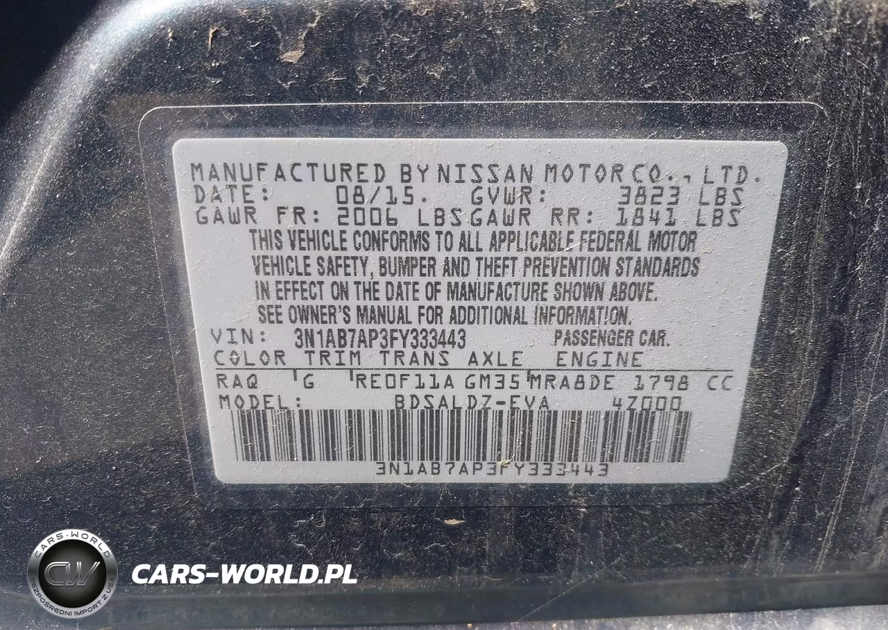 2015 Nissan Sentra Sv VIN:3N1AB7AP3FY333443 - 9