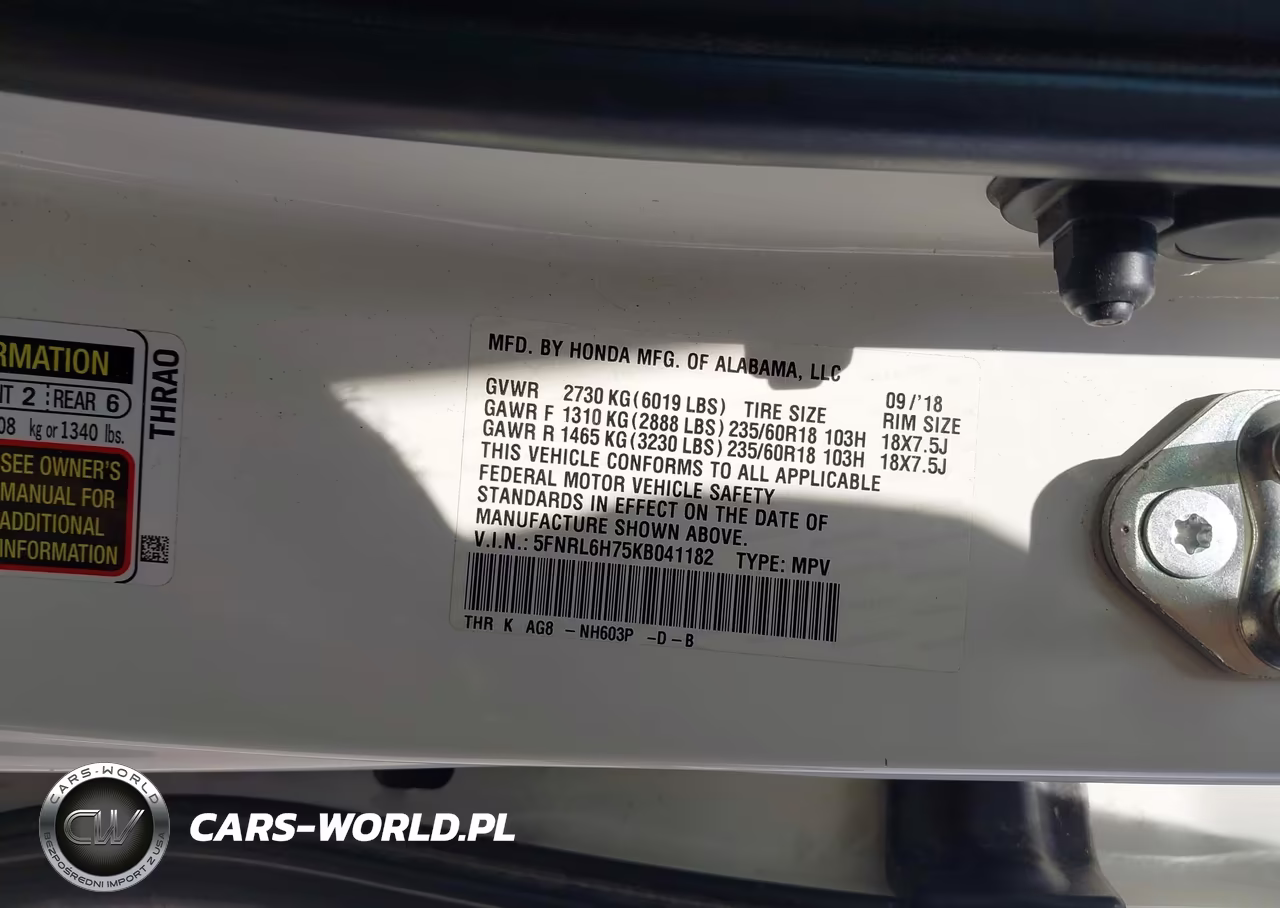 2019 Honda Odyssey Ex-L VIN:5FNRL6H75KB041182 - 9