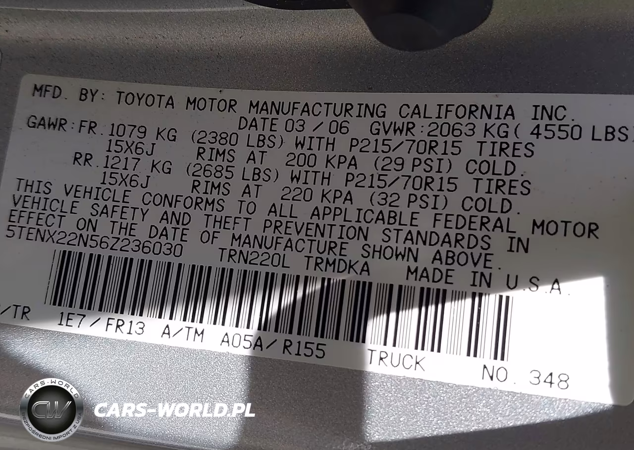 2006 Toyota Tacoma VIN:5TENX22N56Z236030 - 9