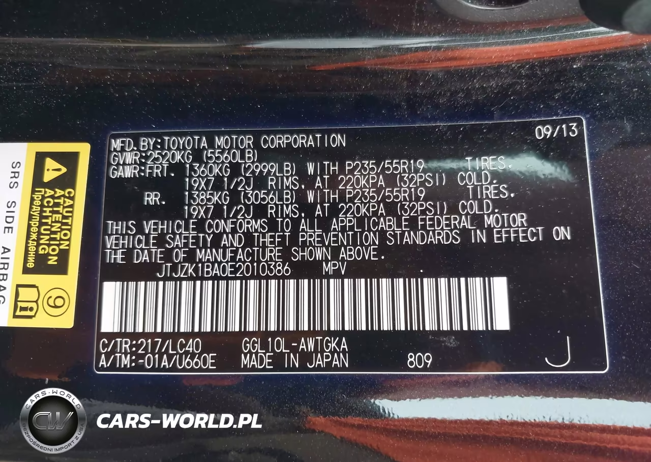 2014 Lexus Rx 350 VIN:JTJZK1BA0E2010386 - 9