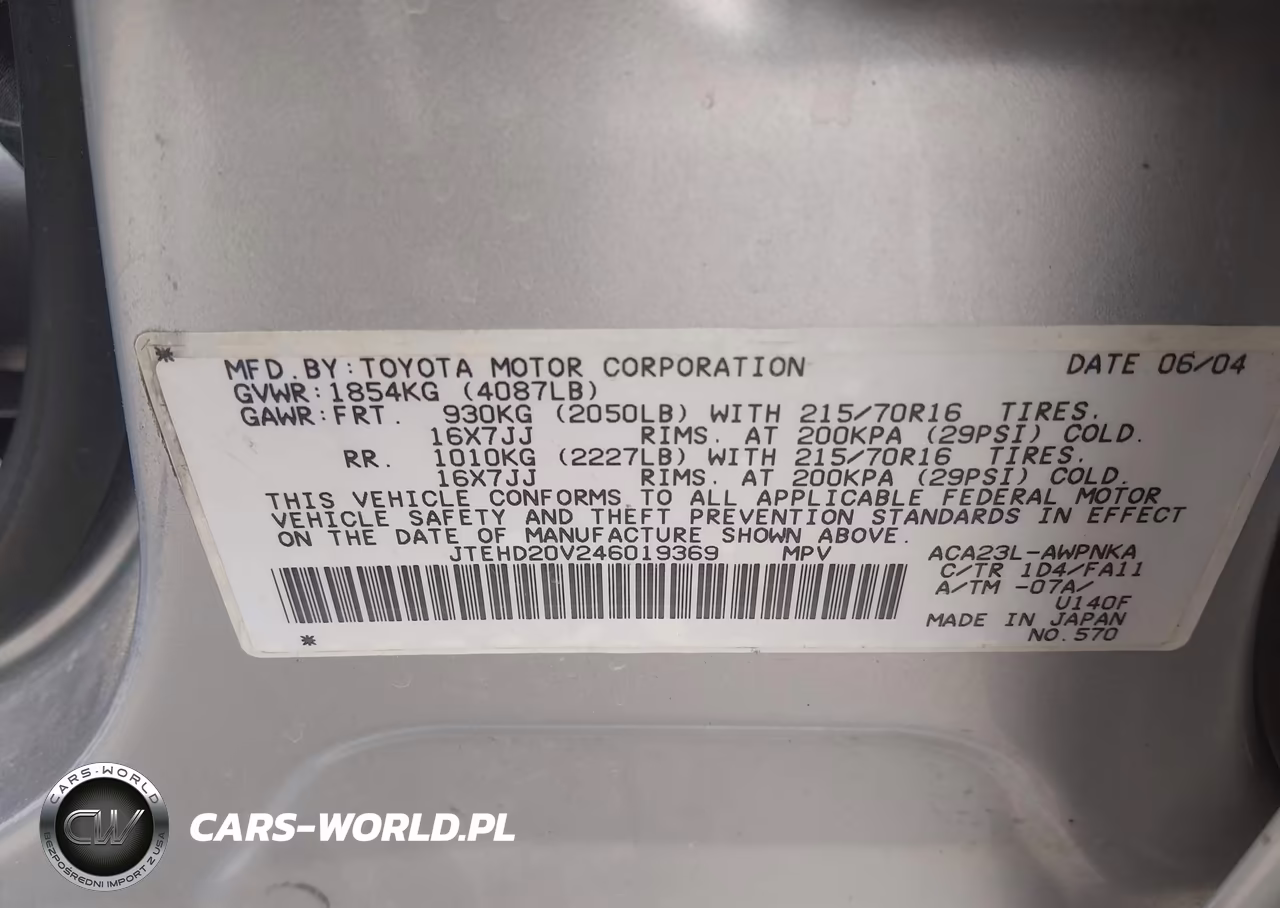 2004 Toyota Rav4 VIN:JTEHD20V246019369 - 9
