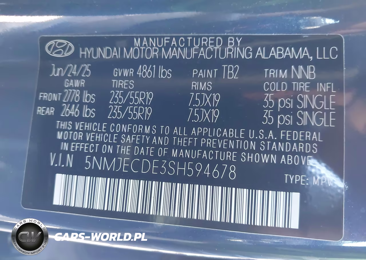2025 Hyundai Tucson Limited VIN:5NMJECDE3SH594678 - 9