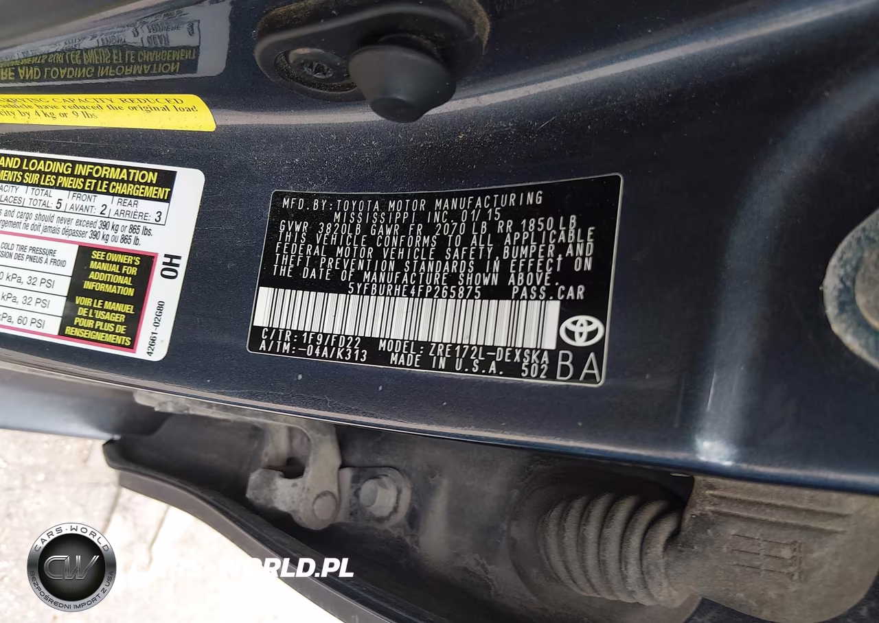2015 Toyota Corolla S Plus VIN:5YFBURHE4FP265875 - 9