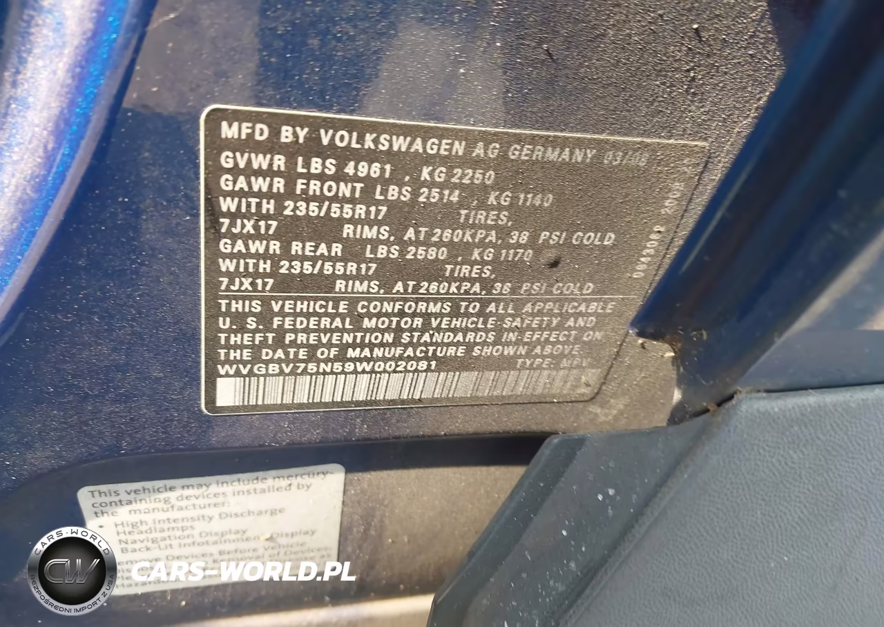 2009 Volkswagen Tiguan Se-Sel VIN:WVGBV75N59W002081 - 9