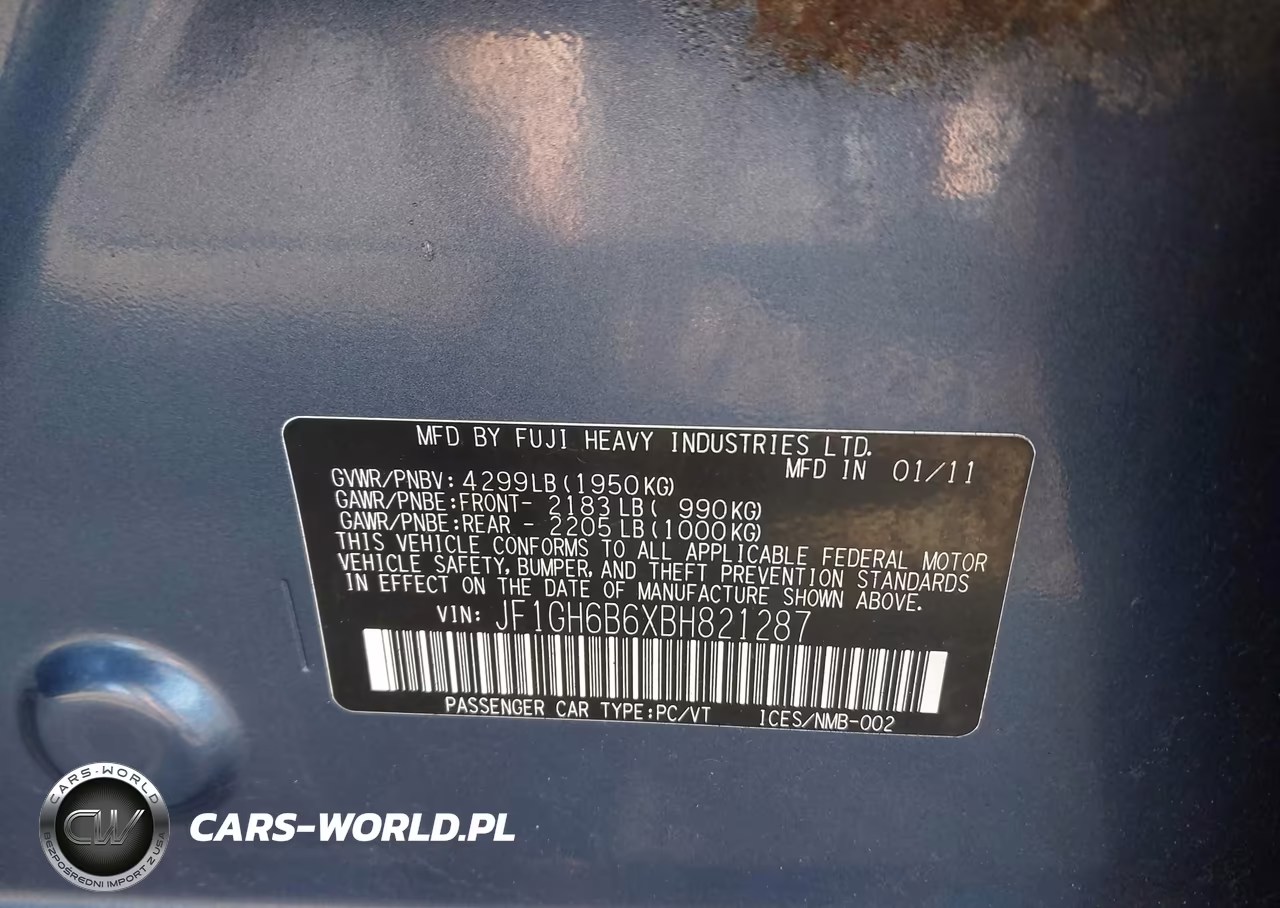 2011 Subaru Impreza 2.5I Premium VIN:JF1GH6B6XBH821287 - 9