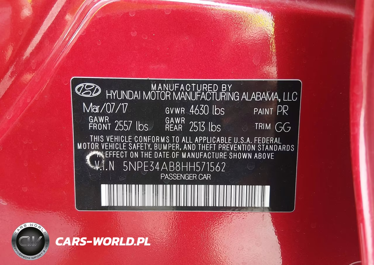 2017 Hyundai Sonata Sport 2.0T VIN:5NPE34AB8HH571562 - 9