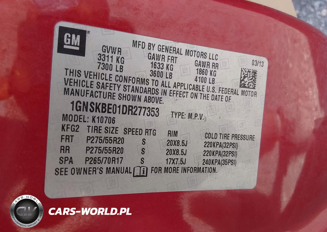 2013 Chevrolet Tahoe Lt VIN:1GNSKBE01DR277353 - 9
