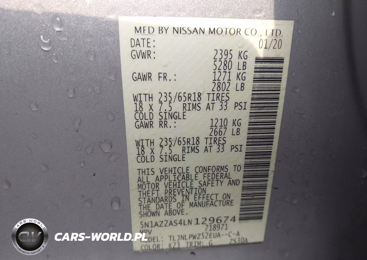 2020 Nissan Murano S Intelligent Awd VIN:5N1AZ2AS4LN129674 - 9