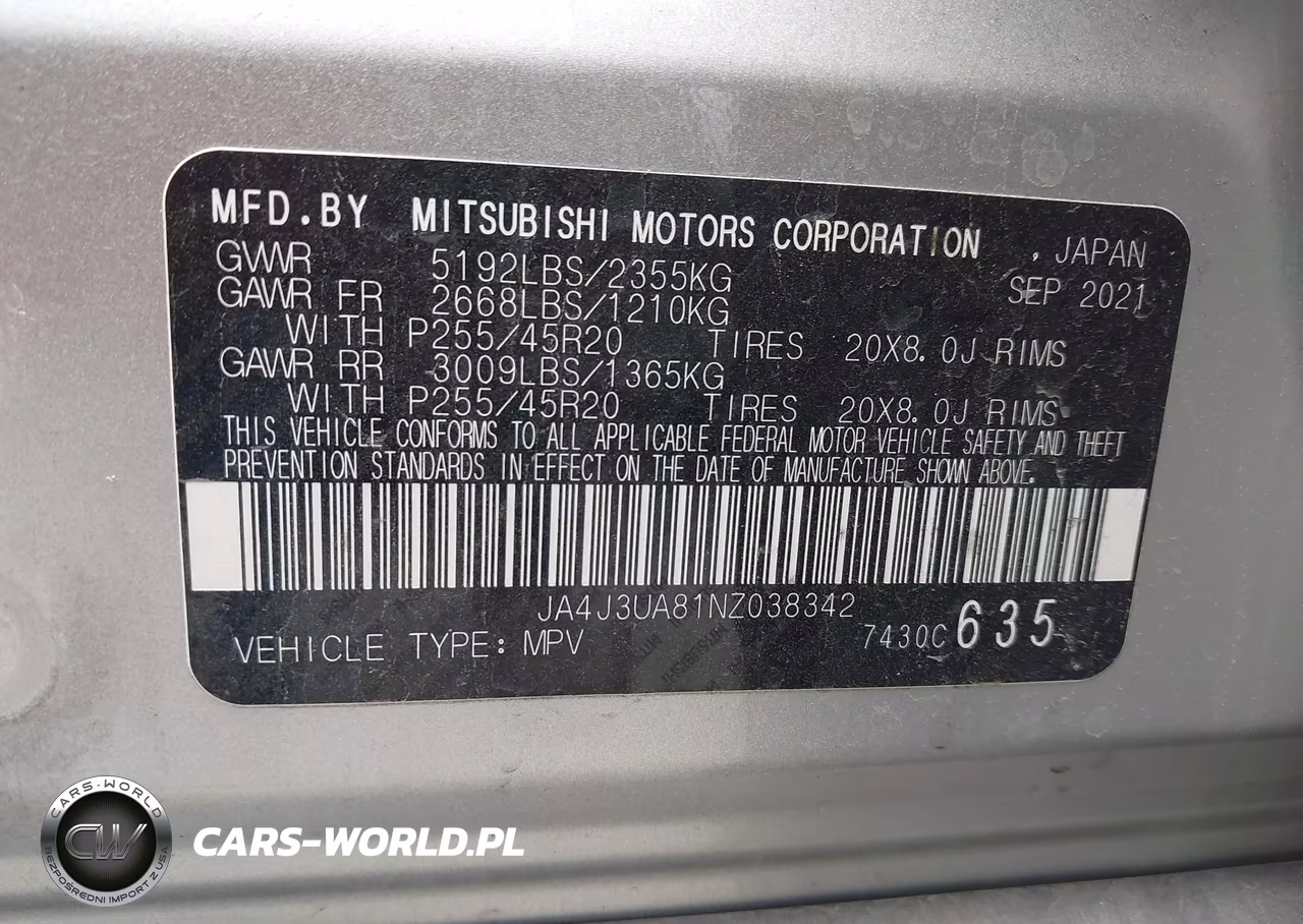 2022 Mitsubishi Outlander Se 2.5 2Wd VIN:JA4J3UA81NZ038342 - 9