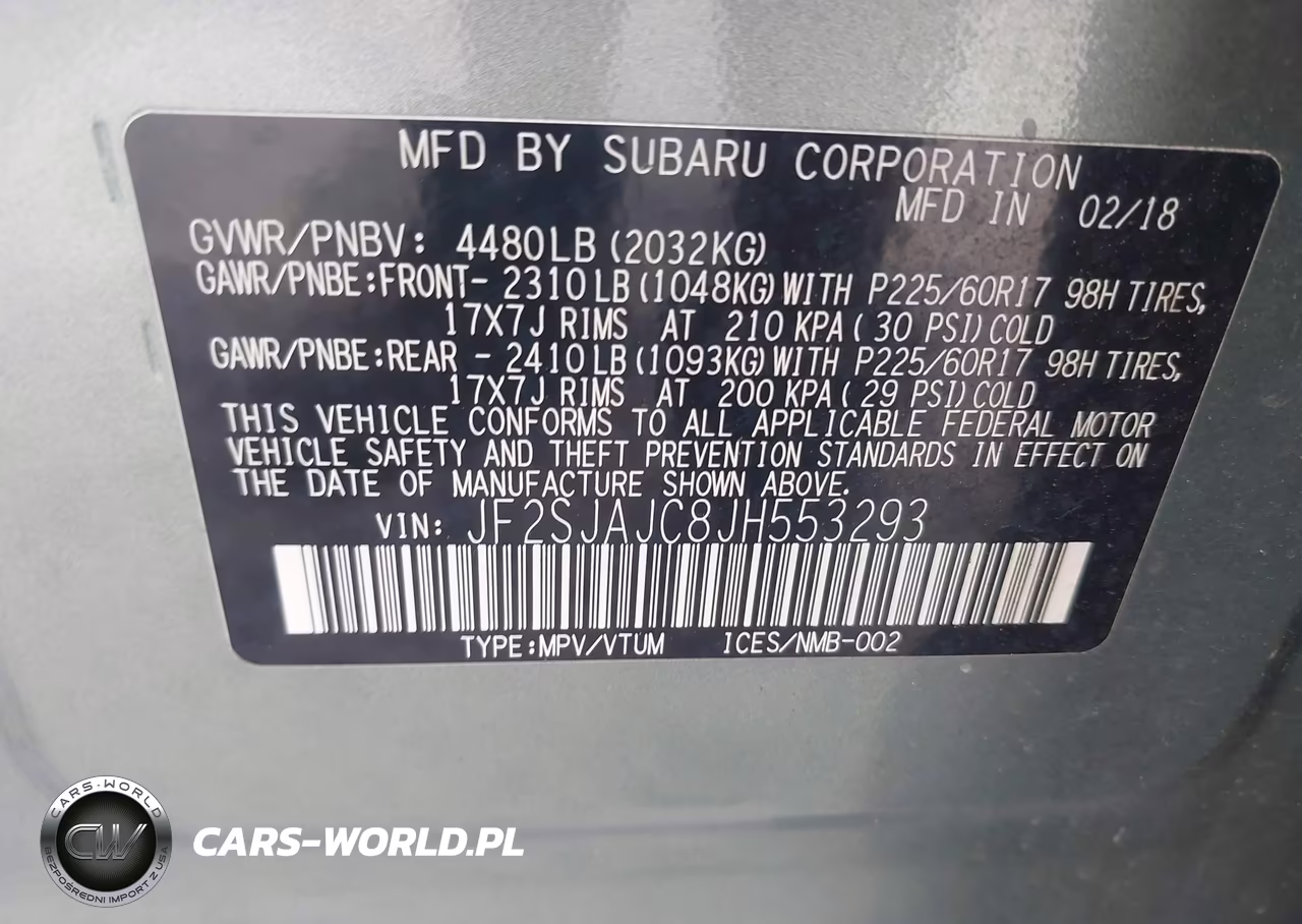 2018 Subaru Forester 2.5I Limited VIN:JF2SJAJC8JH553293 - 7