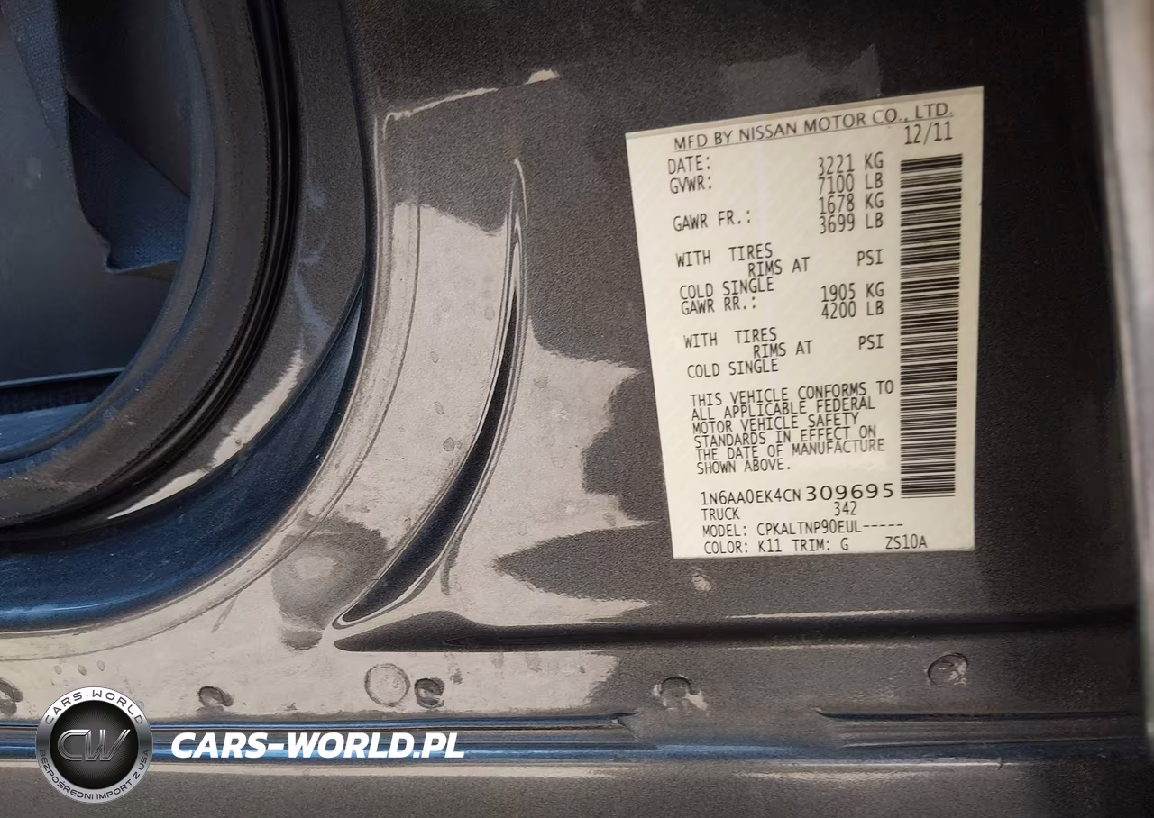 2012 Nissan Titan Sv VIN:1N6AA0EK4CN309695 - 9