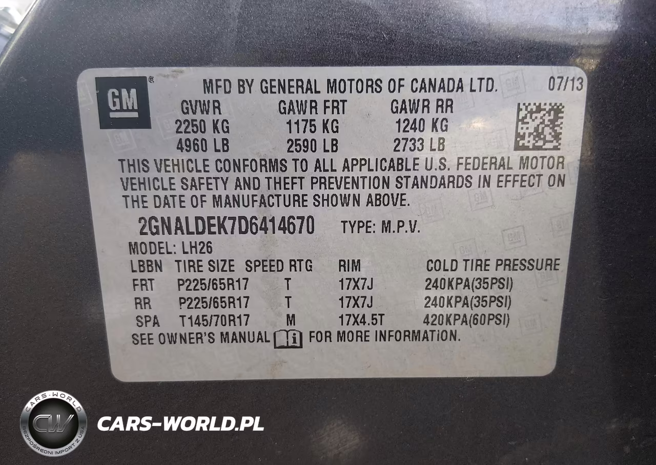 2013 Chevrolet Equinox Lt VIN:2GNALDEK7D6414670 - 9
