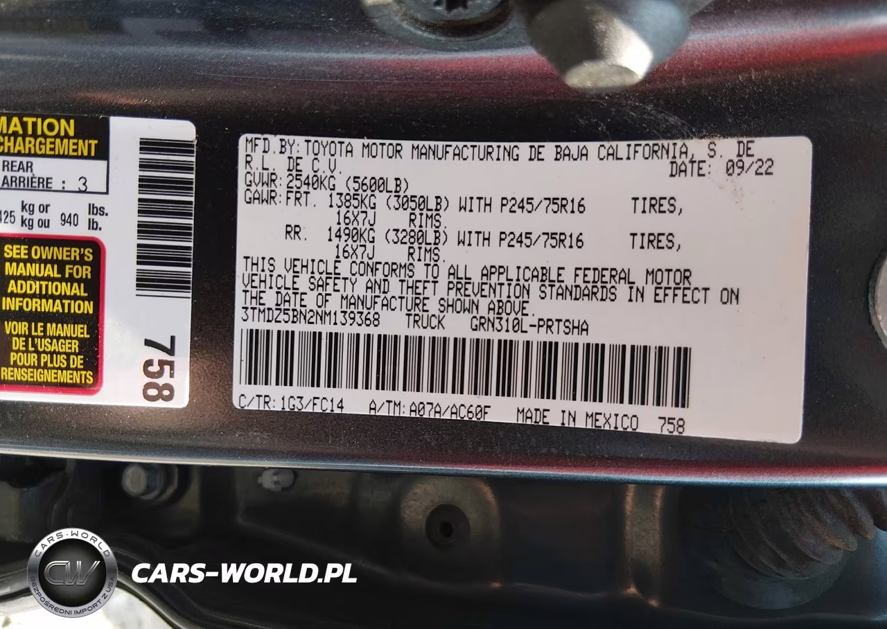 2022 Toyota Tacoma Sr5 V6 VIN:3TMDZ5BN2NM139368 - 9