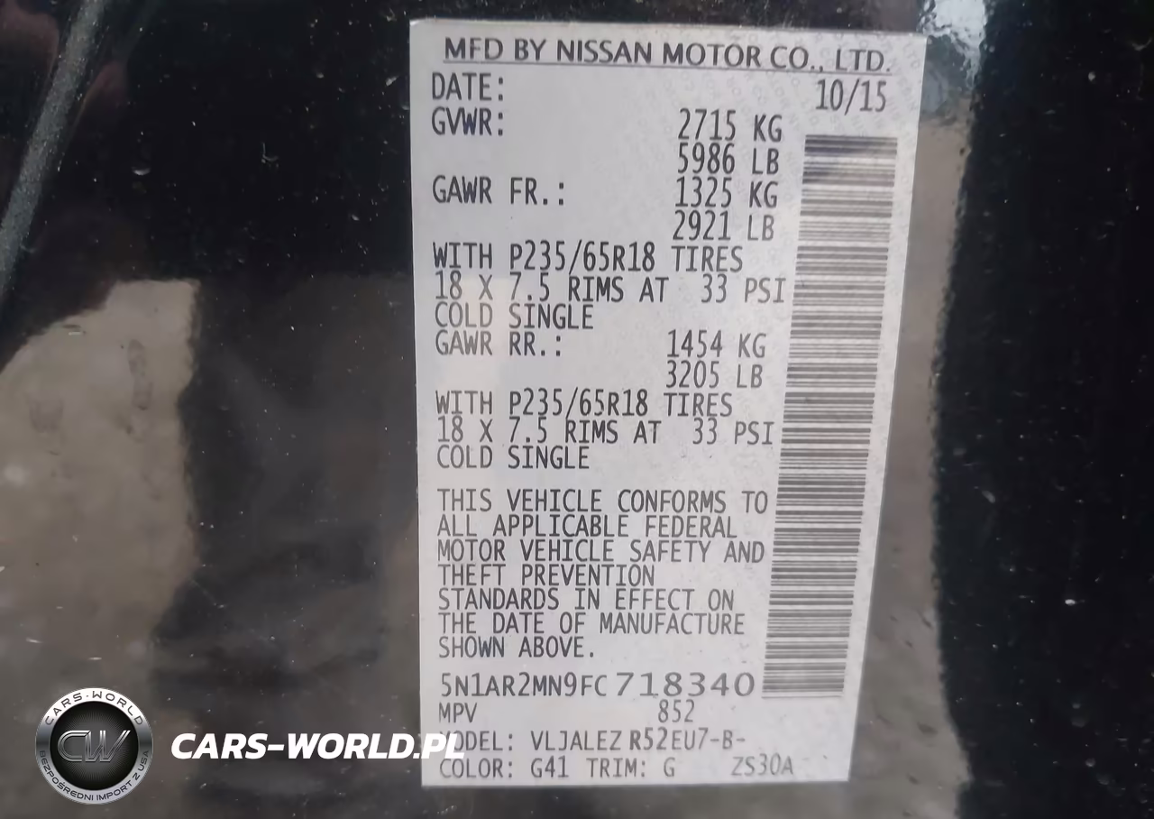 2015 Nissan Pathfinder Sv VIN:5N1AR2MN9FC718340 - 9