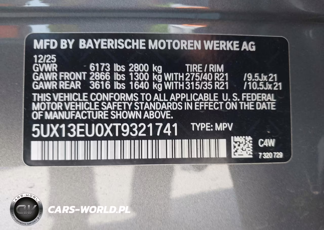 2026 BMW X5 Sdrive40I VIN:5UX13EU0XT9321741 - 9