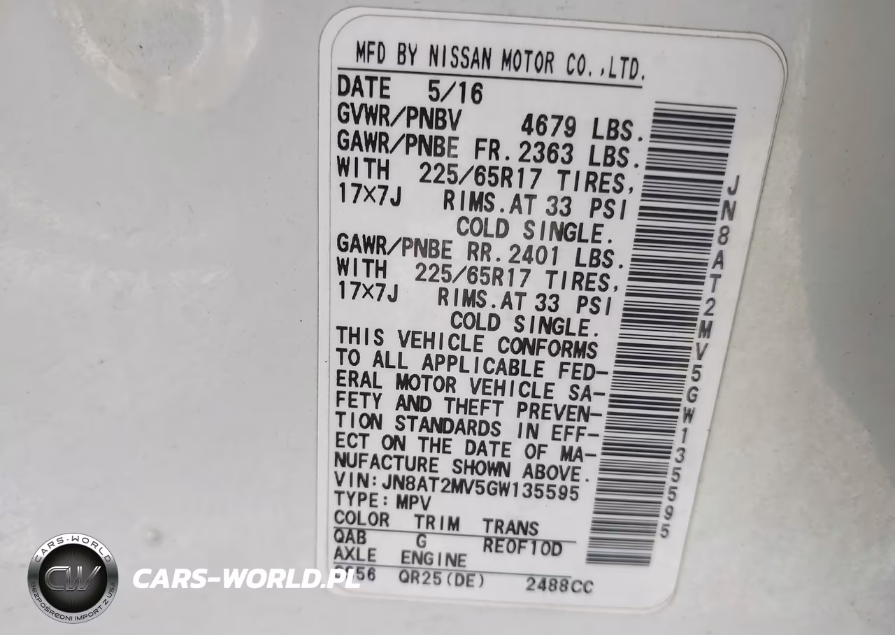 2016 Nissan Rogue Sv VIN:JN8AT2MV5GW135595 - 9