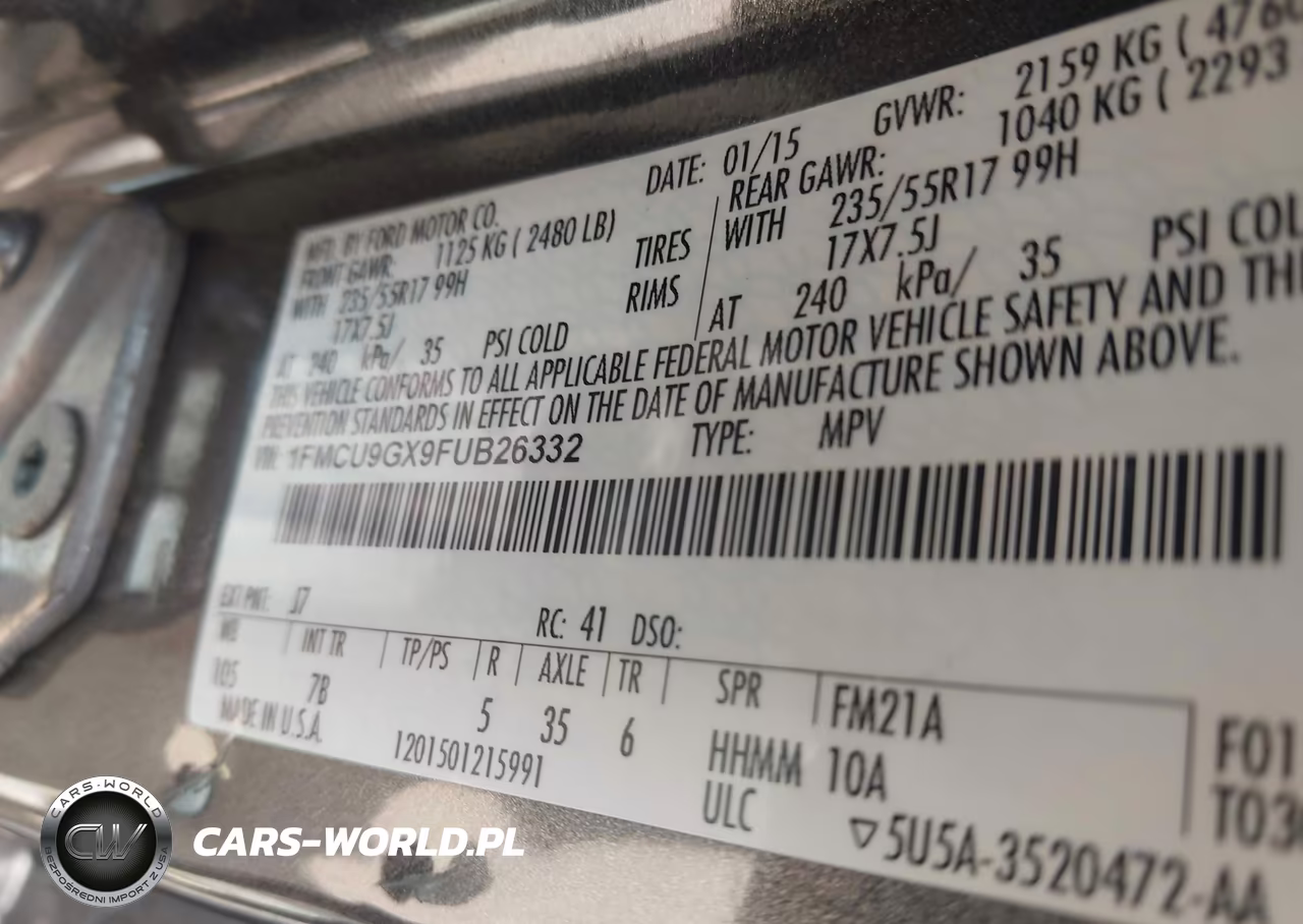 2015 Ford Escape Se VIN:1FMCU9GX9FUB26332 - 9