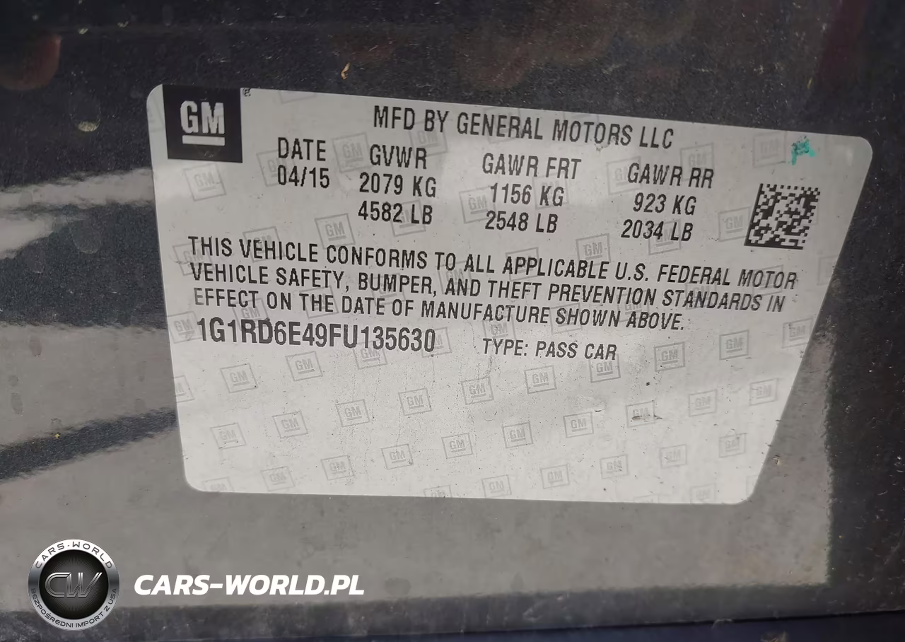 2015 Chevrolet Volt VIN:1G1RD6E49FU135630 - 9