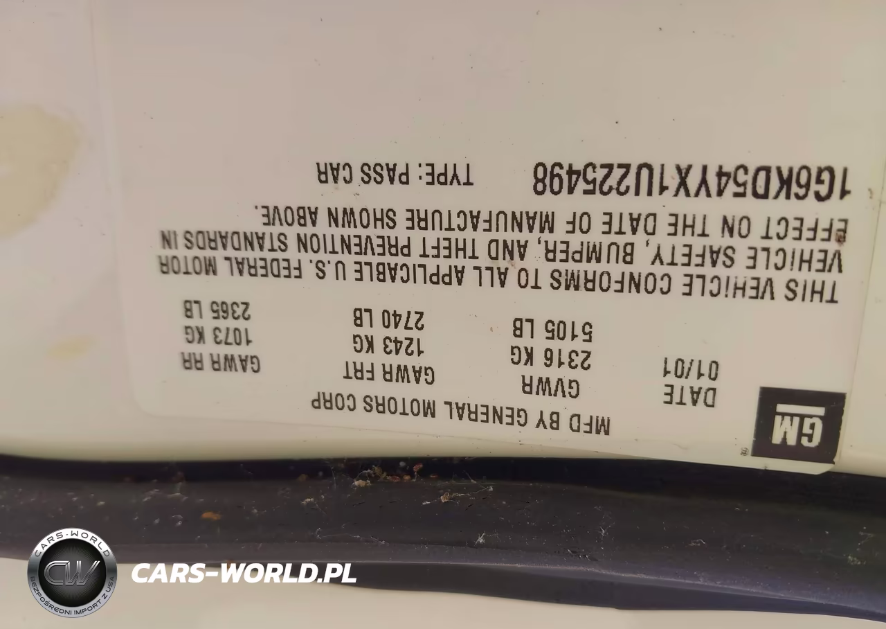 2001 Cadillac Deville Standard W-W20 VIN:1G6KD54YX1U225498 - 9