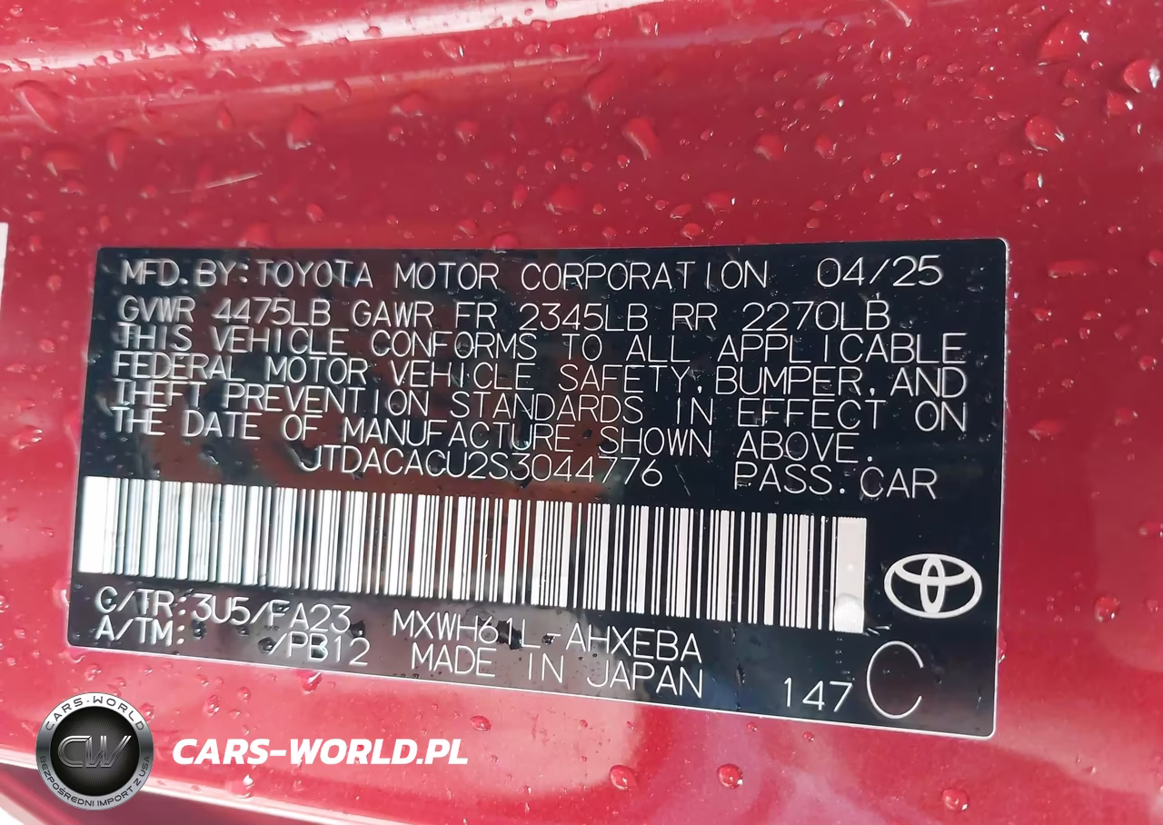 2025 Toyota Prius Plug-In Hybrid Se VIN:JTDACACU2S3044776 - 9