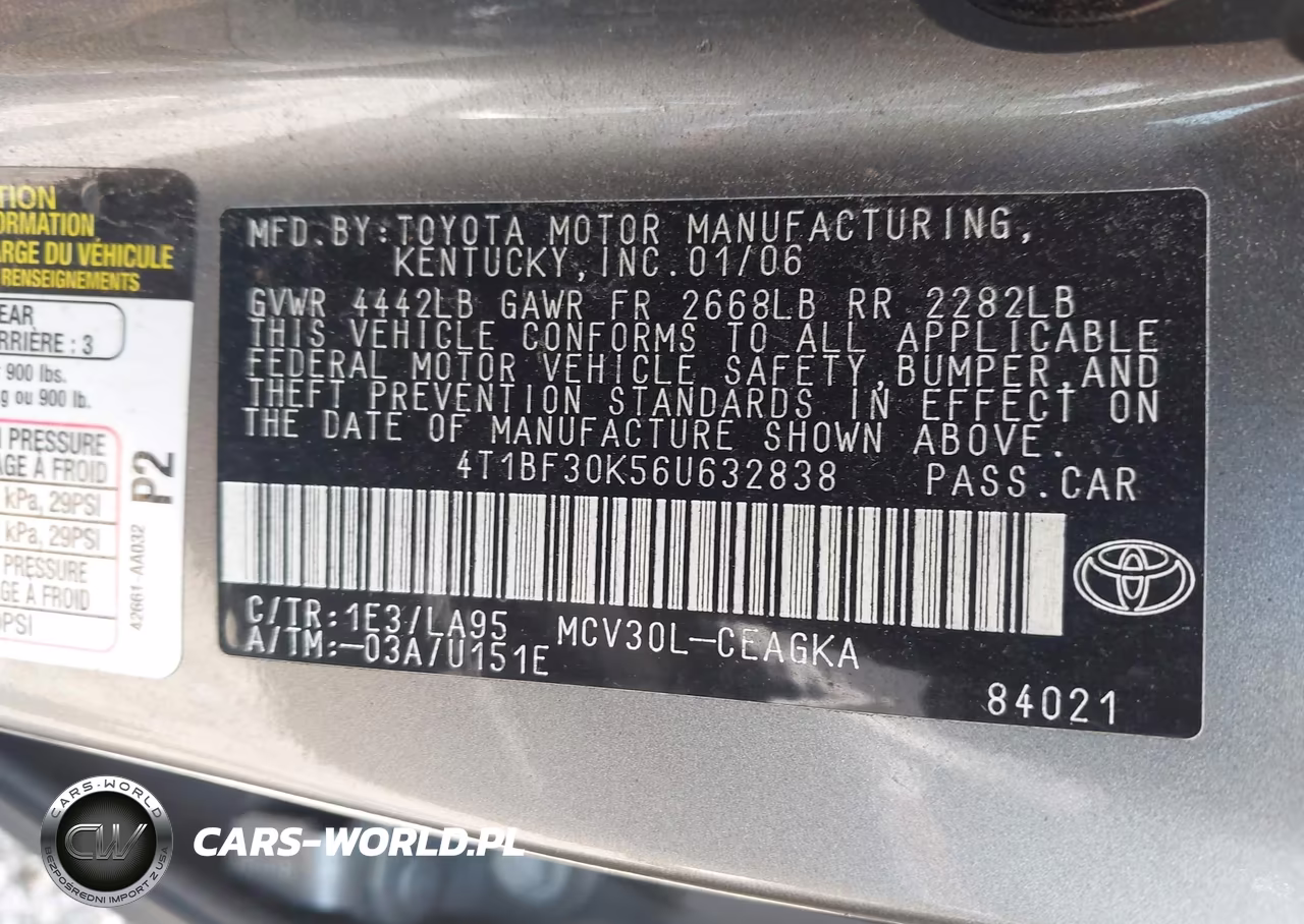 2006 Toyota Camry Xle V6 VIN:4T1BF30K56U632838 - 9