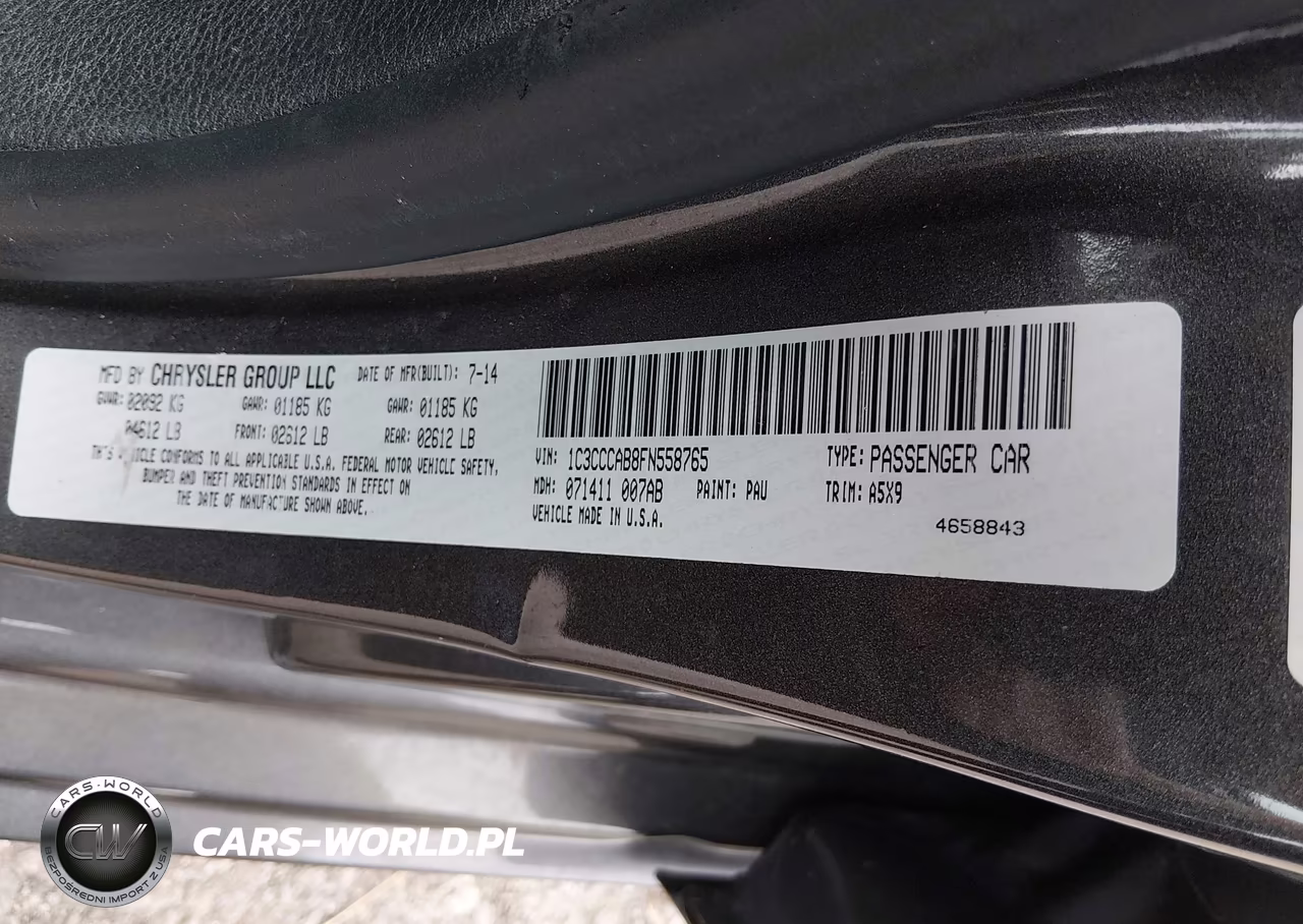 2015 Chrysler 200 Limited VIN:1C3CCCAB8FN558765 - 9
