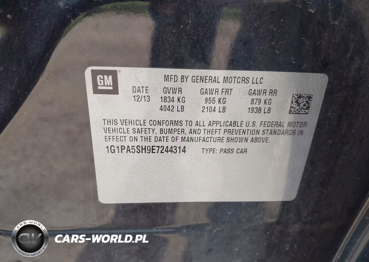 2014 Chevrolet Cruze Ls Auto VIN:1G1PA5SH9E7244314 - 9