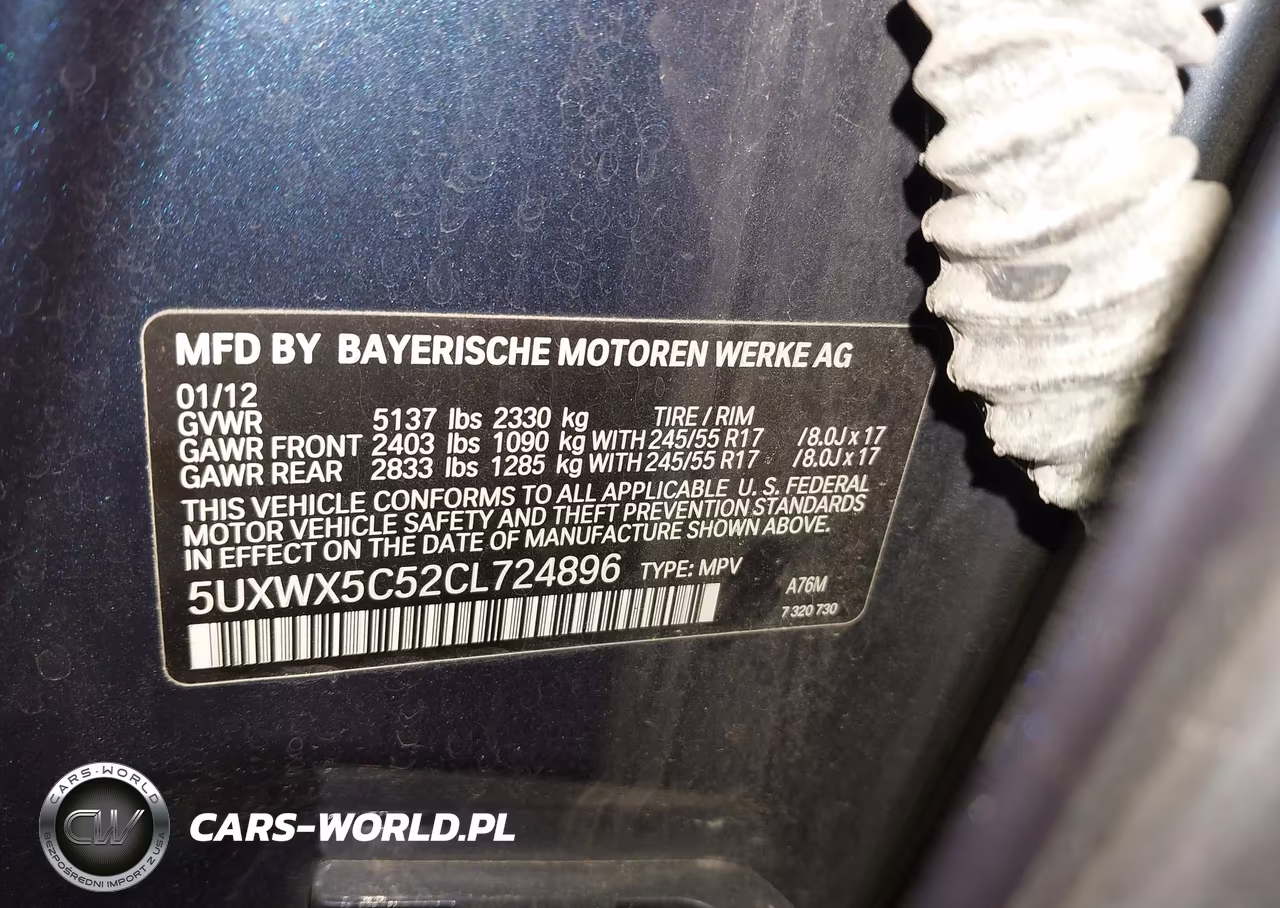 2012 BMW X3 xDrive28I VIN:5UXWX5C52CL724896 - 8
