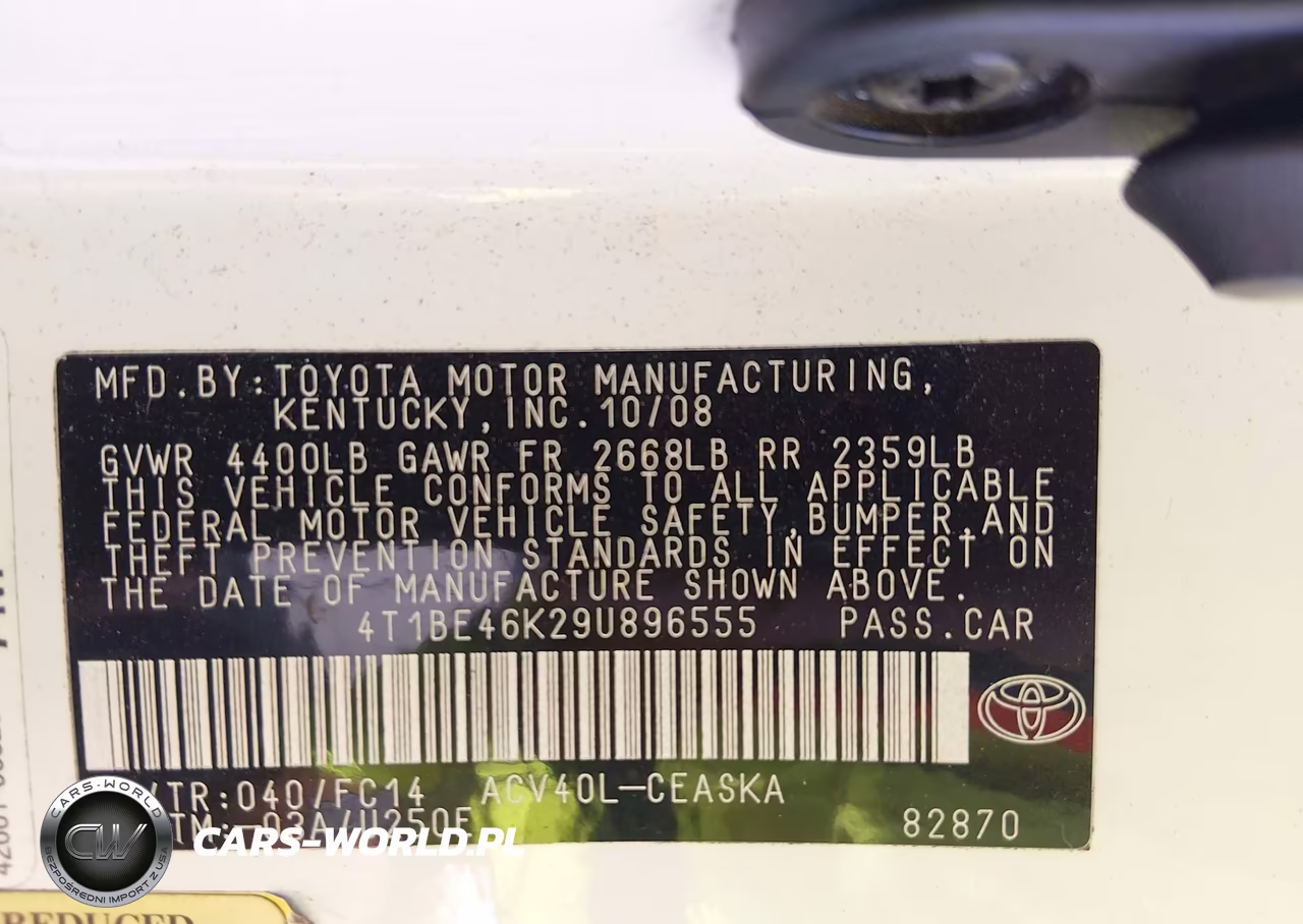2009 Toyota Camry Se VIN:4T1BE46K29U896555 - 9