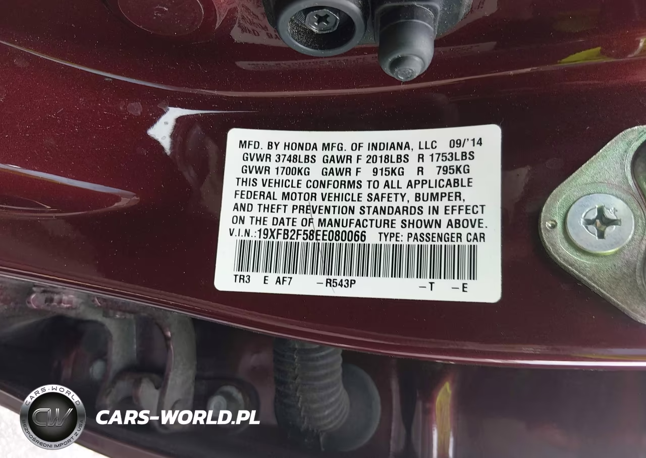 2014 Honda Civic Lx VIN:19XFB2F58EE080066 - 9