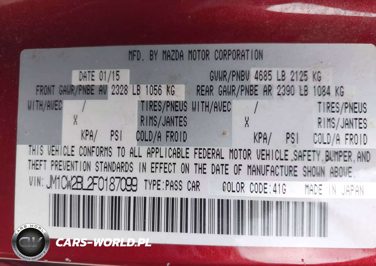 2015 Mazda Mazda5 Sport VIN:JM1CW2BL2F0187099 - 9
