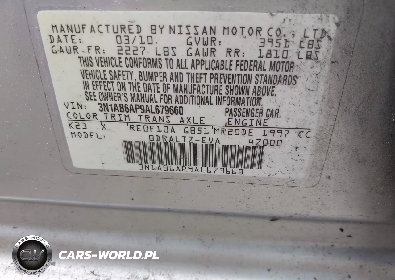 2010 Nissan Sentra 2.0Sr VIN:3N1AB6AP9AL679660 - 9