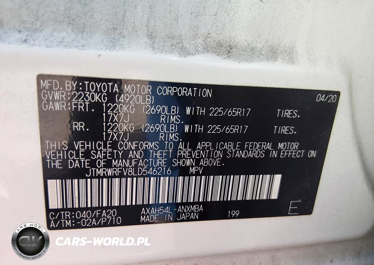 2020 Toyota Rav4 Hybrid Xle VIN:JTMRWRFV8LD546216 - 9