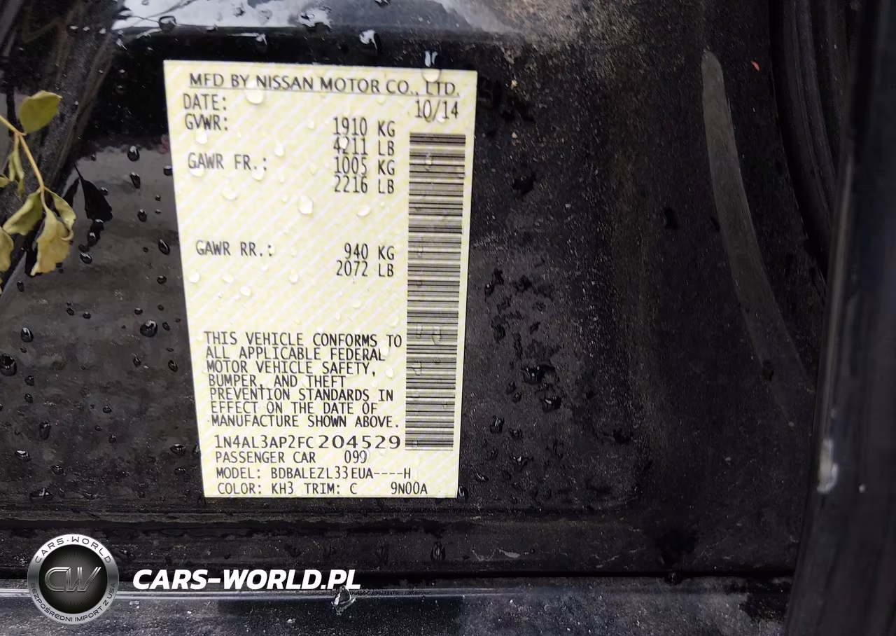 NISSAN ALTIMA 2.5 VIN:1N4AL3AP2FC204529 - 9