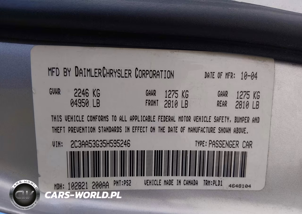 2005 Chrysler 300 Touring VIN:2C3AA53G35H595246 - 9